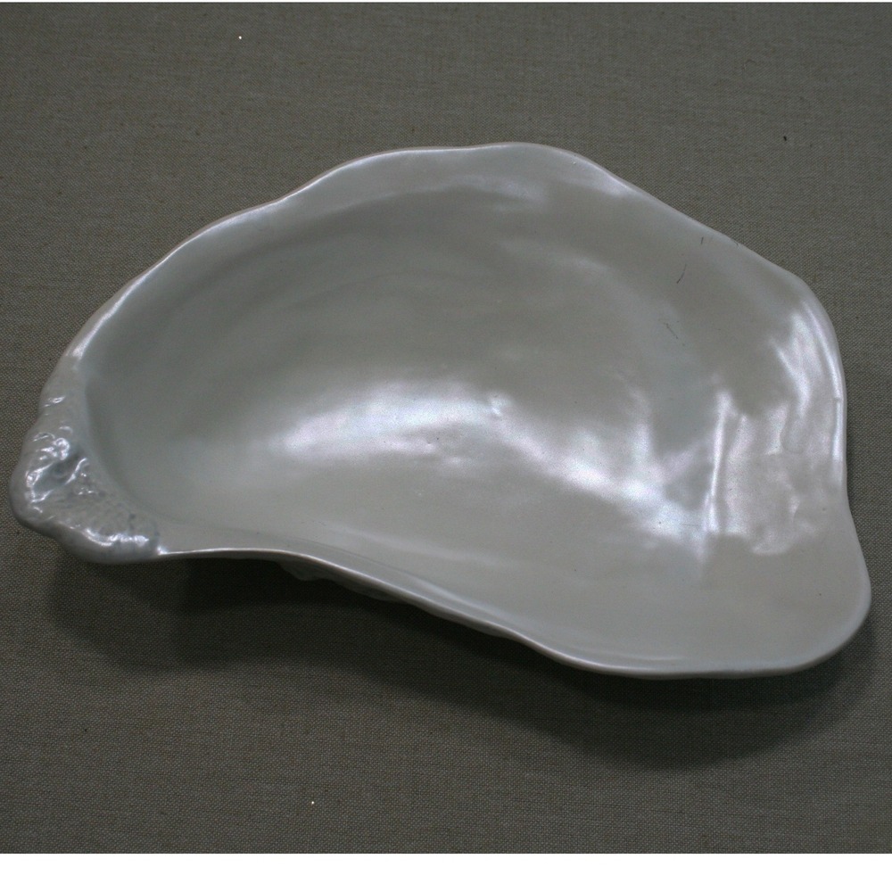 The Royal Standard White Ceramic Oyster Shell Serving Bowl Coastal Decor 136521